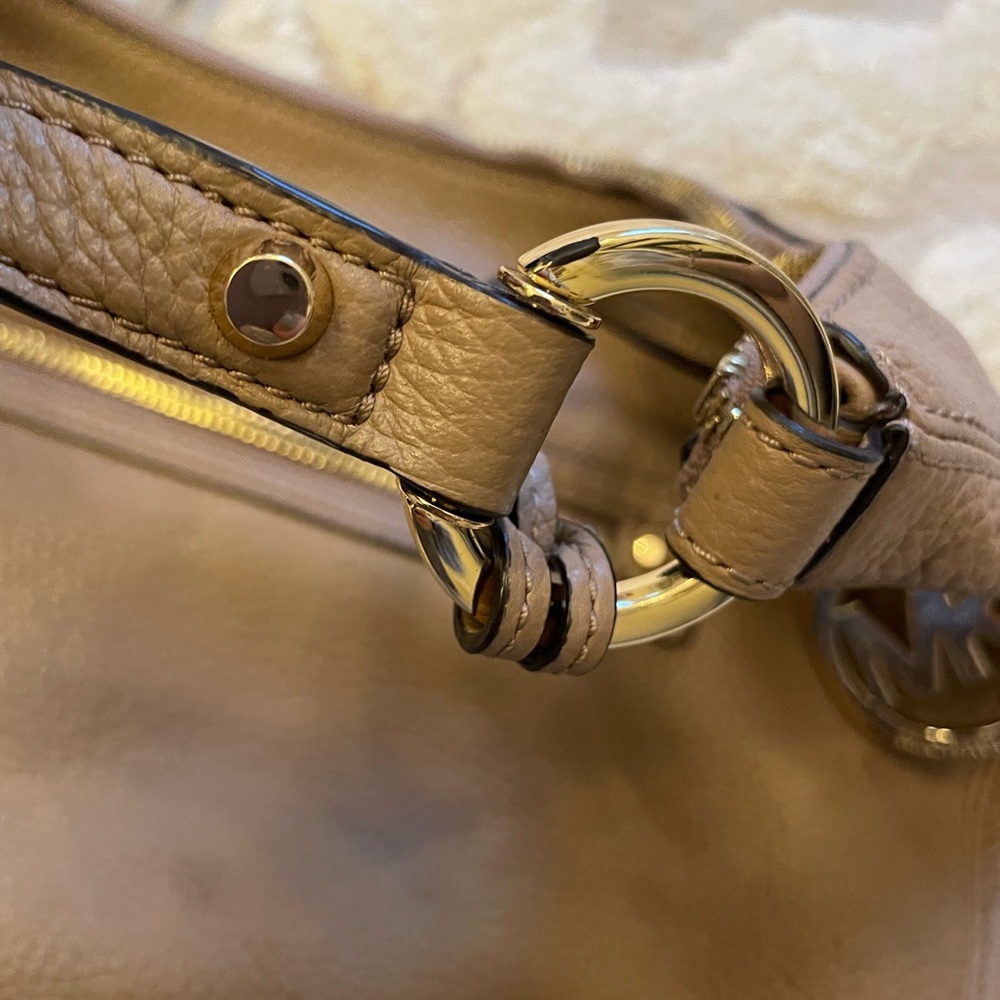 Michael Kors Taupe Leather Satchel Gold Hardware - Picture 6 of 12